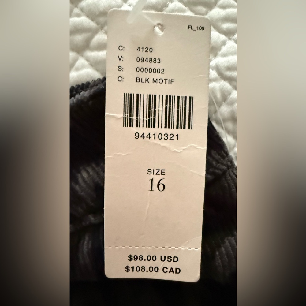Pilcro Anthropologie Corduroy Animal Print Mini Skirt Black & Gray Size 16 NWT - Picture 11 of 11